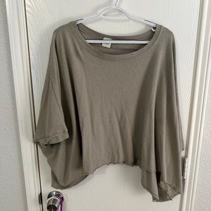 Off shoulder green tee